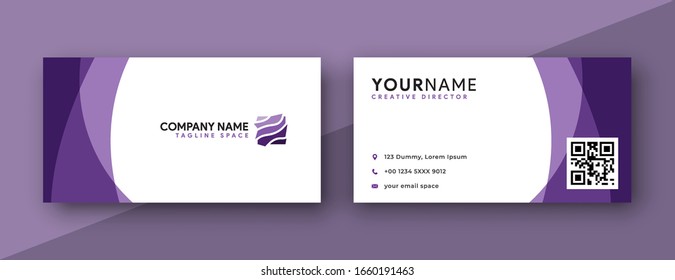 Purple Wavy Business Card Design 