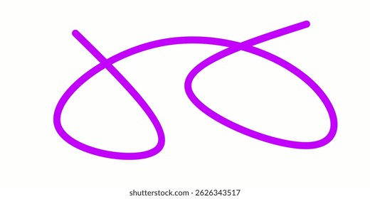 purple wavy curly line vector. squiggle line . Swoosh, swash underline stroke. Abstract purple wavy thin line. Scribble element. purple ink pen scribble