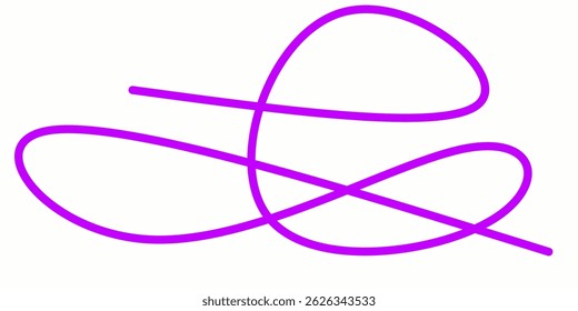 purple wavy curly line vector. squiggle line . Swoosh, swash underline stroke. Abstract purple wavy thin line. Scribble element. purple ink pen scribble