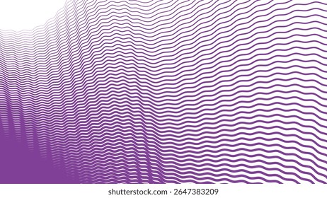 Plano de fundo padrão contínuo de linha de listras onduladas roxas para papel de parede de tecido elegante e design digital