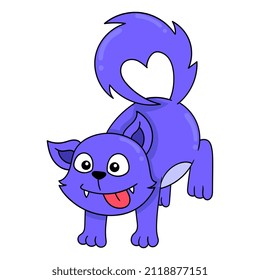 purple weasel is looking excited, vector illustration art. doodle icon image kawaii.