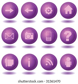 purple web icons set 1