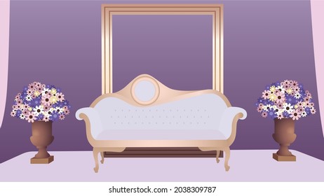 Purple Wedding Bench and Vase Background