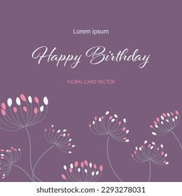 Invitación a la boda púrpura, guardar la fecha, gracias, plantilla de diseño de tarjeta rsvp. Vector. flor de invierno, hojas de olivo, flor de cera, anémona. Concepto de tarjeta de invitación de ilustración vectorial.

