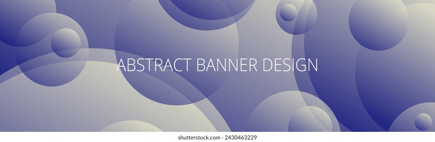 Purple and white abstract banner with gradient spheres. Background template	