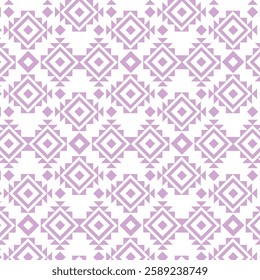 Purple and White Aztec seamless pattern