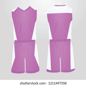 Purple and white basketball uniform. vector illustration