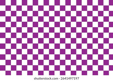 Purple white checkered colors. Two color checkerboard. Purple and white colors of checkerboard. Chessboard, checkerboard texture. Squares pattern background. texture. 