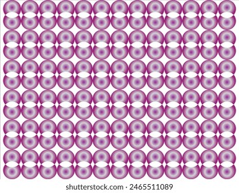 Purple and white  circles in honeycomb pattern with individually lit shapes. 