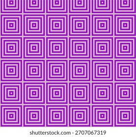 Konzentrische Quadrate in Lila und Weiß erzeugen ein sich wiederholendes Muster.