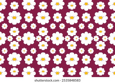 Padrão floral da margarida roxa e branca: Design liso alegre para têxteis de moda e decoração de casa