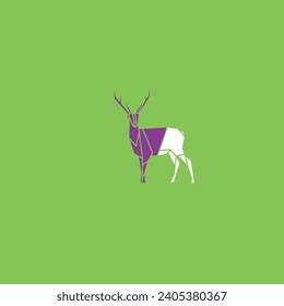 purple and white deer in front of the background
