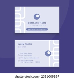 Purple and White designed background dual side vector Business card