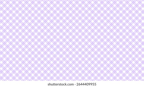 Purple and white diagonal plaid fabric texture background. Luxury plaid checkered seamless pattern.