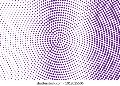 Purple white dotted halftone. Halftone vector background. Rough vertical dotted gradient. Retro futuristic texture. Violet dot on transparent backdrop. Abstract dotwork. Pop art design template