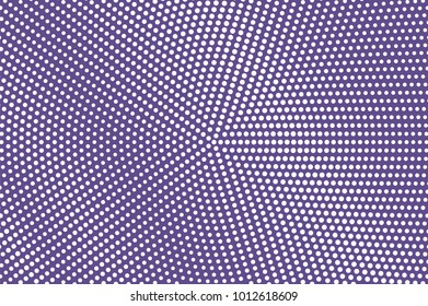 Purple white dotted halftone. Halftone vector background. Rough grungy dotted gradient. Retro futuristic texture. Purple dot on transparent backdrop. Abstract dotwork. Pop art design template