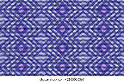 Purple and White Embroidery Pattern, Knitted Crochet Background, Vector Fabric Element for digital print, Textile Style abstract