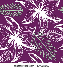 Purple and white flowers pattern