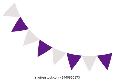 purple and white (gray) garland