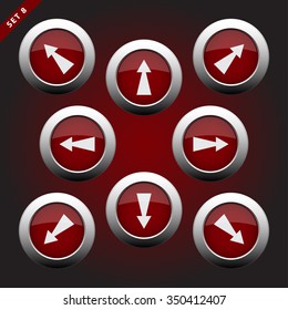 purple white icons - arrows in eight directions on a violet background