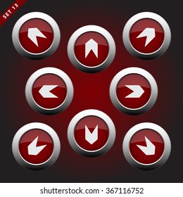 purple white icons with arrows in eight directions on a violet background