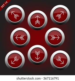 purple white icons - arrows in eight directions on a violet background