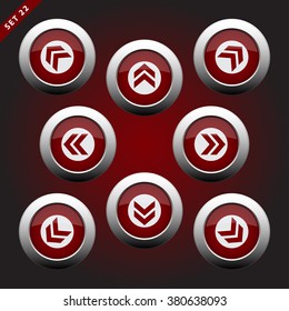 purple white icons - arrows in eight directions on a violet background