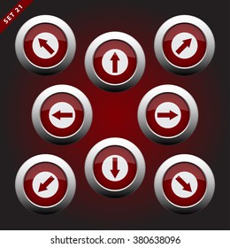 purple white icons with arrows in eight directions on a violet background