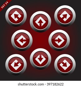purple white icons - arrows in eight directions on a violet background
