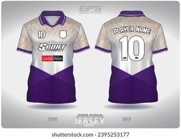 Purple and white mesh pattern design, illustration, textile background for sports t-shirt, football jersey shirt mockup for football club. consistent front view