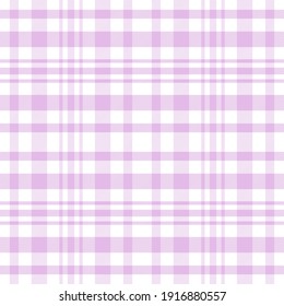 Purple and white pastel plaid. Seamless vector check pattern suitable for fashion and interiors