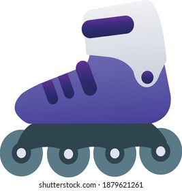 Purple With White Roller Skates