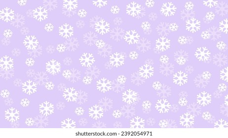 Fondo transparente morado y blanco con copos de nieve