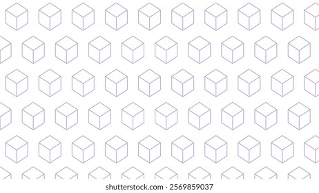 Purple and white seamless pattern  with elements cubes