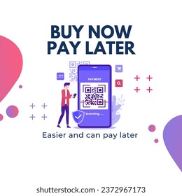 Purple and White Simple Pay Later Design For Social Media Post