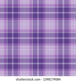 Purple  and  White  Tartan Plaid Scottish Seamless Pattern. Texture from tartan, plaid, tablecloths, shirts, clothes, dresses, bedding, blankets and other textile.
