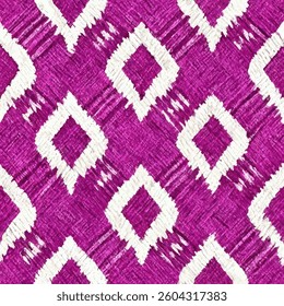 Purple and white tie-dye with diamonds, grunge lines ikat pattern, striped seamless pattern, Vector illustration background for print the paper.