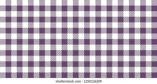 Purple and white woven gingham. Seamless background pattern.