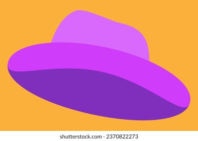 purple wide brim hat vector illustration