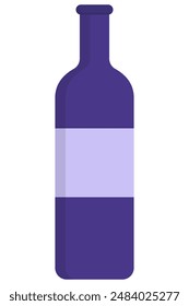 Purple wine bottle isolated on white background.