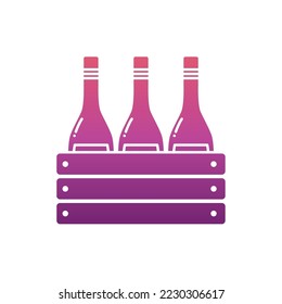 purple wine bottles icon vector image with white background