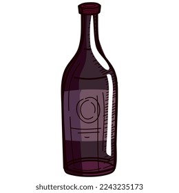 purple wine drink bottle icon