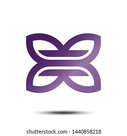 Purple Wing Butterfly Vector Logo Template Illustration Design