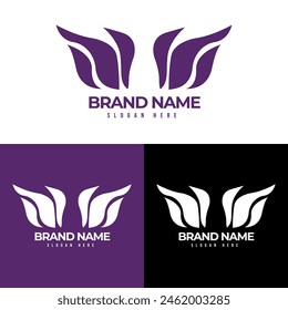 purple wing logo design professional