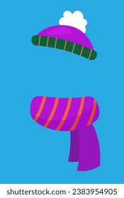sombrero de invierno púrpura y bufanda
