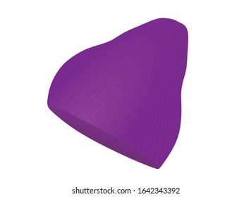Purple winter hat. vector illustration