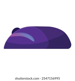 Purple wireless computer mouse with ergonomic design and glowing scroll wheel