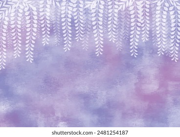 Purple Wisteria Flowers Watercolor Background