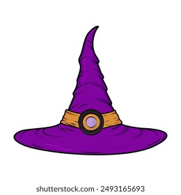 Purple witch hat. A Halloween accessory. Witch Clothes