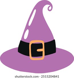 Purple Witch Hat Illustration Clipart